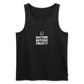 Nature Before Profit | Forest trees nature love of nature - Men's Premium Organic Tank Top - black - Front - AI Model Male 178 light (178cm)