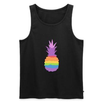 Pineapple Rainbow - Men's Premium Organic Tank Top - black - Front - AI Model Male 178 light (178cm)
