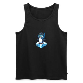 Süßer Pinguin Taucher Cartoon Eisscholle - Männer Premium Bio Tank Top - Schwarz - Vorne - Michal (187cm)