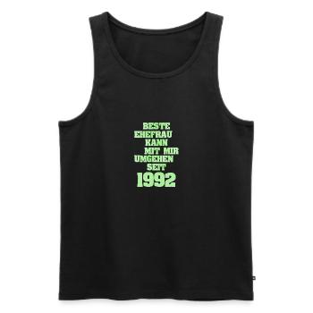 Ehe Ehefrau Frau Freundin Jahr1992 - Männer Premium Bio Tank Top - Schwarz - Vorne - AI Model Male 178 light (178cm)