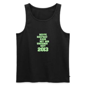 2013 - Männer Premium Bio Tank Top - Schwarz - Vorne - AI Model Male 178 light (178cm)