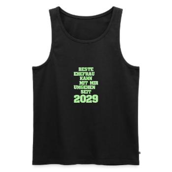 2029 - Männer Premium Bio Tank Top - Schwarz - Vorne - Michal (187cm)