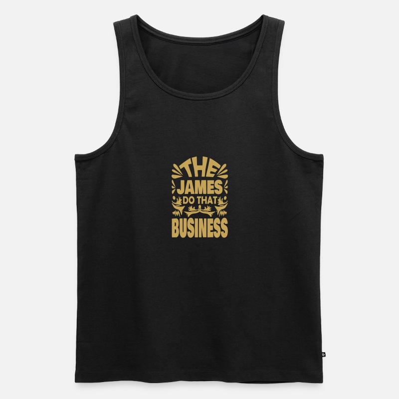 Name James - Männer Premium Bio Tank Top - Schwarz