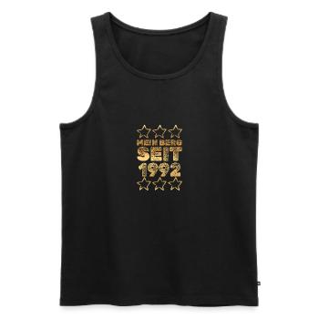 1992 - Men's Premium Organic Tank Top - black - Front - AI Model Male 178 light (178cm)