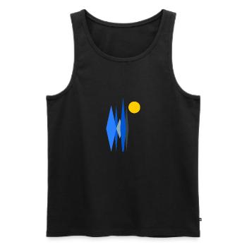 Abstract - Men's Premium Organic Tank Top - black - Front - Michal (187cm)