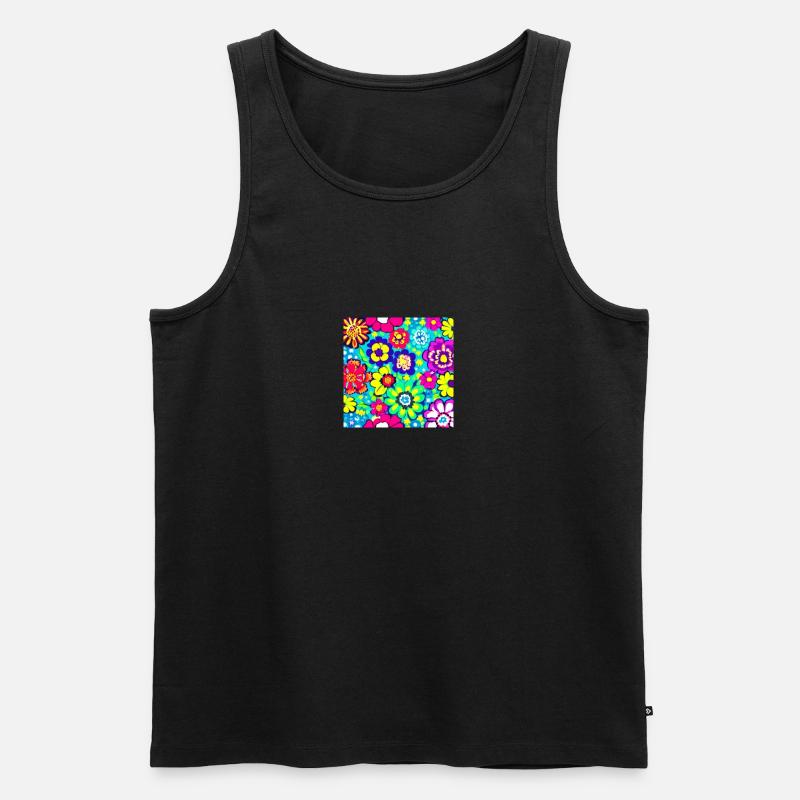 Flower Collage - Männer Premium Bio Tank Top - Schwarz
