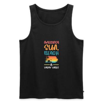 Mallorca Holiday Vibes - Men's Premium Organic Tank Top - black - Front - Michal (187cm)