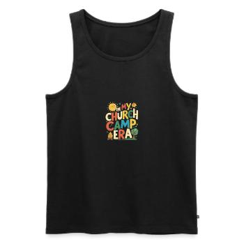 In My Church Camp Era VBS, Bible Camp Fun - Men's Premium Organic Tank Top - black - Front - AI Model Male 178 light (178cm)
