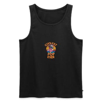 Coolest Pop Ever Fun Popsicle Dad - Männer Premium Bio Tank Top - Schwarz - Vorne - AI Model Male 178 light (178cm)