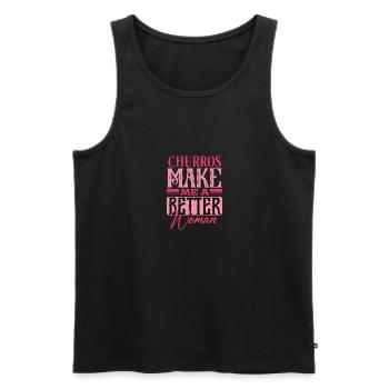 Churros machen mich zu einer besseren Frau Statement - Männer Premium Bio Tank Top - Schwarz - Vorne - Michal (187cm)