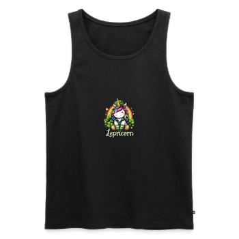 Lepricorn St. Patrick's Day Magisches Einhorn Charm - Männer Premium Bio Tank Top - Schwarz - Vorne - Michal (187cm)
