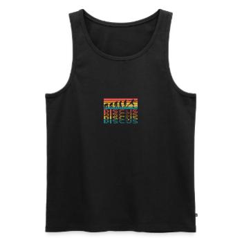 Diskus Athlete Vintage Retro Discus Werfer - Männer Premium Bio Tank Top - Schwarz - Vorne - Michal (187cm)