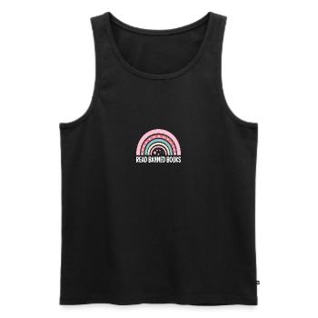 Books Book Reading Reading Bookworm Bookworm Bookaholic - Men's Premium Organic Tank Top - black - Front - AI Model Male 178 light (178cm)