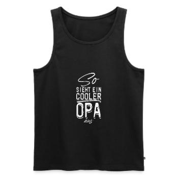 Opa Enkel 2021 Bester der Welt outfit Spruch - Männer Premium Bio Tank Top - Schwarz - Vorne - Michal (187cm)