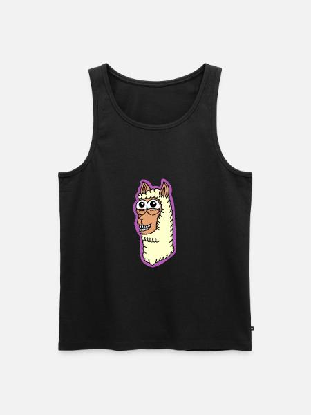 Happy Lama - Männer Premium Bio Tank Top - Schwarz