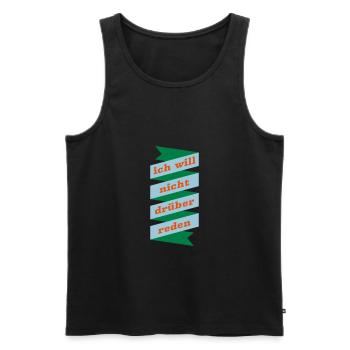 logo will nicht drüber reden Geschenk Symbol farbe - Männer Premium Bio Tank Top - Schwarz - Vorne - Michal (187cm)