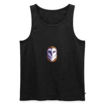 Schleiereule - Männer Premium Bio Tank Top - Schwarz - Vorne - Michal (187cm)