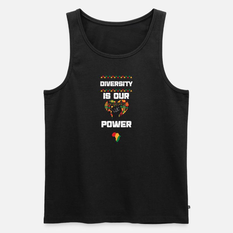 Diversity is Our Power - Männer Premium Bio Tank Top - Schwarz
