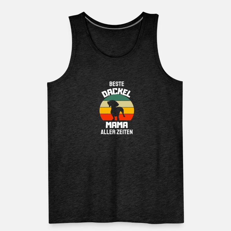 Hunde Mama Hundebesitzer Geschenk Retro Dackel Männer Premium Bio Tank Top
