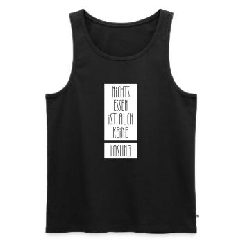 Nichts essen ist auch keine Lösung - Männer Premium Bio Tank Top - Schwarz - Vorne - Michal (187cm)
