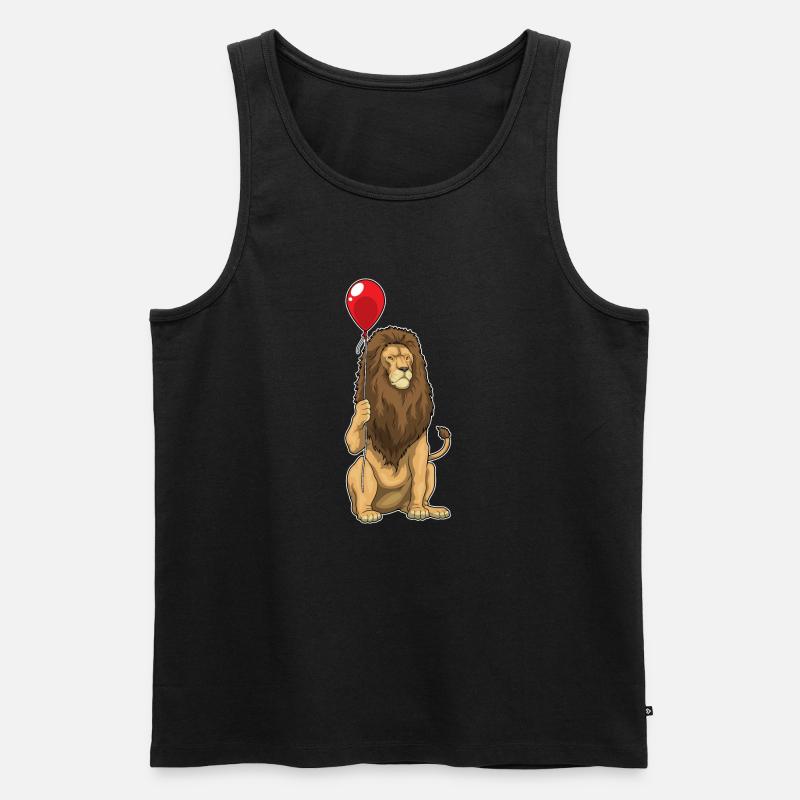 Löwe Luftballon - Männer Premium Bio Tank Top - Schwarz