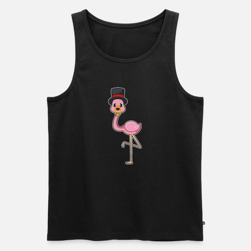 Flamingo Bräutigam Ehering Hochzeit - Männer Premium Bio Tank Top - Schwarz