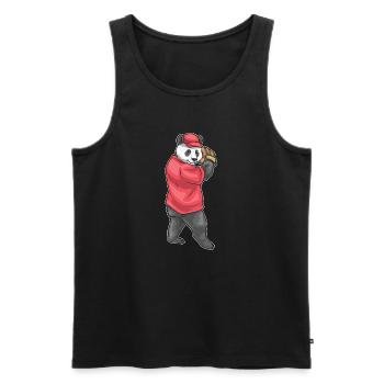 Panda Baseball Gant de baseball - Débardeur bio Premium Homme - noir - Devant - Michal (187cm)