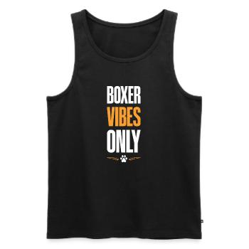 Boxer Vibes Only - Männer Premium Bio Tank Top - Schwarz - Vorne - Michal (187cm)