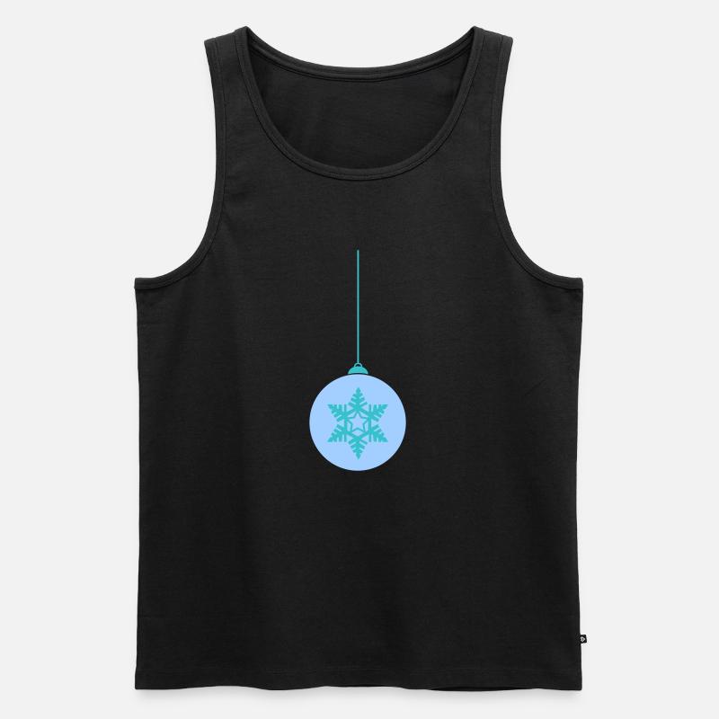 Weihnachtskugel Schneeflocken Blau Ornament - Männer Premium Bio Tank Top - Schwarz