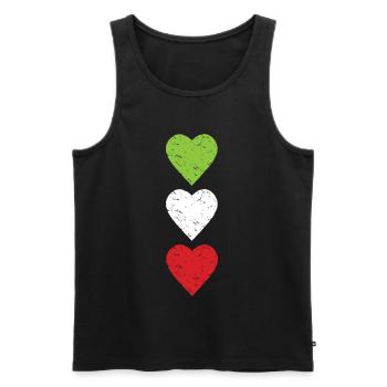 Woman Life Freedom Human Rights Used Look Hearts - Men's Premium Organic Tank Top - black - Front - AI Model Male 178 light (178cm)