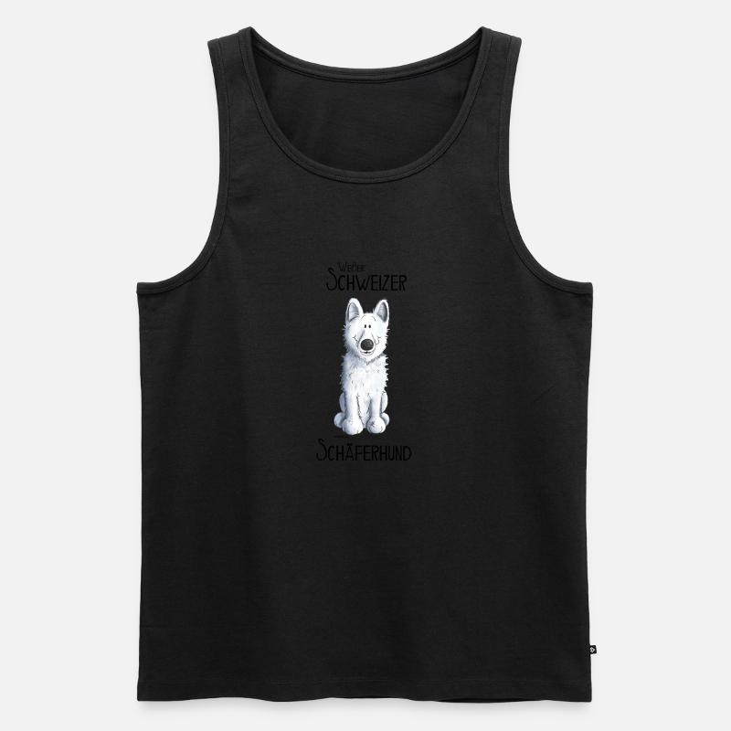 Weißer Schweizer Schäferhund - Männer Premium Bio Tank Top - Schwarz