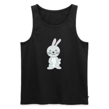 Cleveres süßes Kaninchen - Männer Premium Bio Tank Top - Schwarz - Vorne - AI Model Male 178 light (178cm)