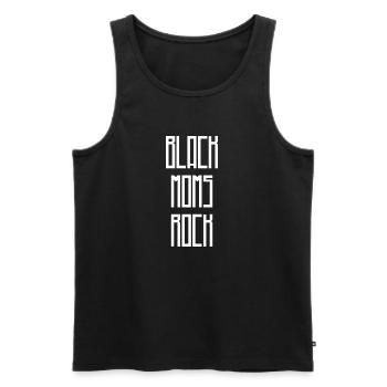 BLACK MOMS ROCK white - Men's Premium Organic Tank Top - black - Front - AI Model Male 178 light (178cm)