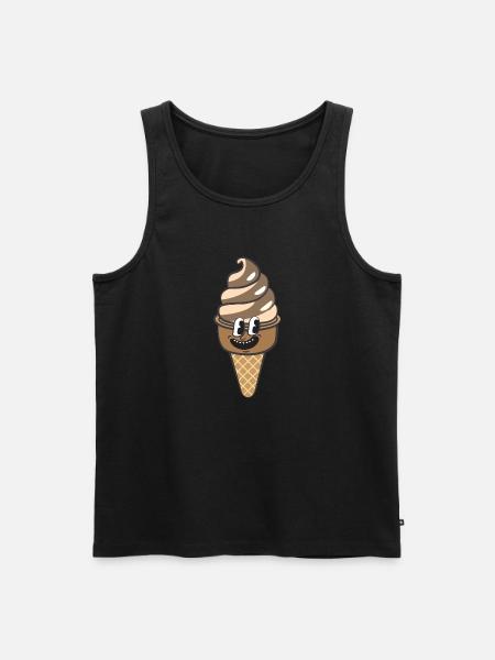 Retro Cartoon Eiscreme - Männer Premium Bio Tank Top - Schwarz