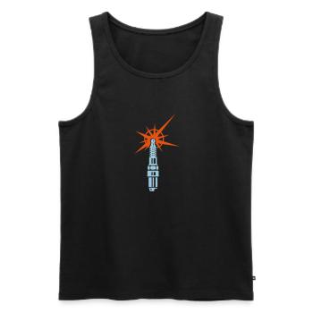 Zündkerze / spark plug (b, 2c) - Männer Premium Bio Tank Top - Schwarz - Vorne - AI Model Male 178 light (178cm)
