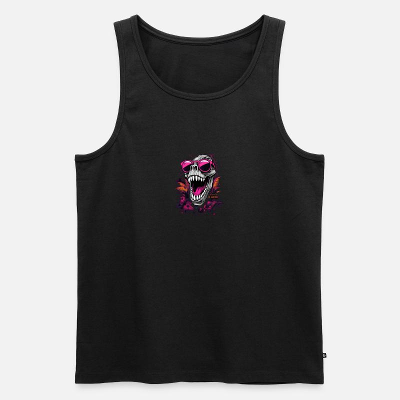 Dino-Schädel - Männer Premium Bio Tank Top - Schwarz