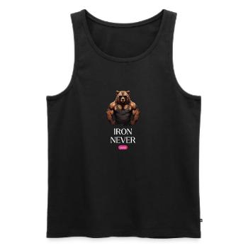 Iron never lies Hanteln - Bizeps - Gym - Männer Premium Bio Tank Top - Schwarz - Vorne - Michal (187cm)