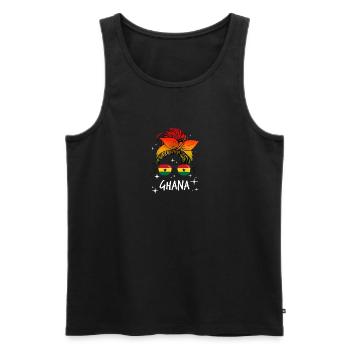 Ghana - Men's Premium Organic Tank Top - black - Front - AI Model Male 178 light (178cm)