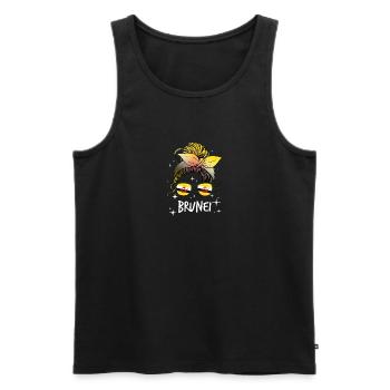 Brunei - Men's Premium Organic Tank Top - black - Front - AI Model Male 178 light (178cm)