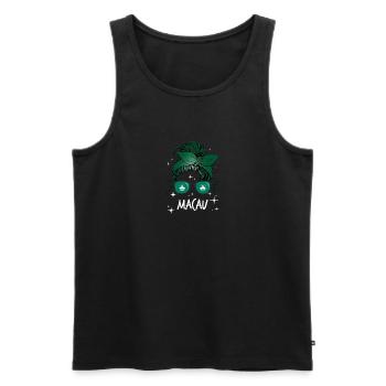 Macau - Männer Premium Bio Tank Top - Schwarz - Vorne - Michal (187cm)
