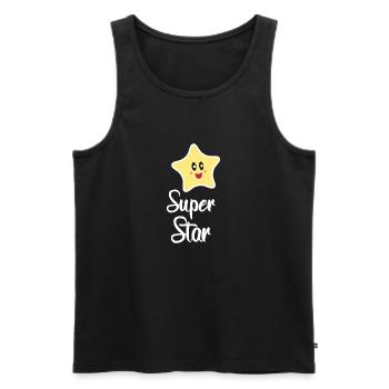 Stern: Super star - Männer Premium Bio Tank Top - Schwarz - Vorne - AI Model Male 178 light (178cm)