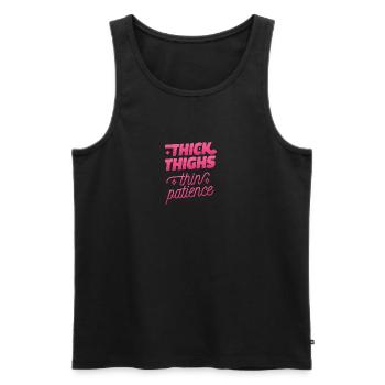 Dicke Oberschenkel dünne Geduld Dicke Oberschenkel - Männer Premium Bio Tank Top - Schwarz - Vorne - AI Model Male 178 light (178cm)