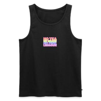 Pas de thé, pas de teinte, pas de limonade rose (mèmes RPDR) - Débardeur bio Premium Homme - noir - Devant - AI Model Male 178 light (178cm)