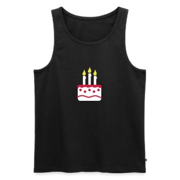 Gâteau d'anniversaire - Débardeur bio Premium Homme - noir - Devant - AI Model Male 178 light (178cm)