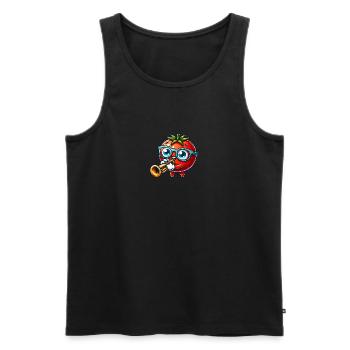 Playing tomato with trumpet and glasses - Men's Premium Organic Tank Top - black - Front - Michal (187cm)
