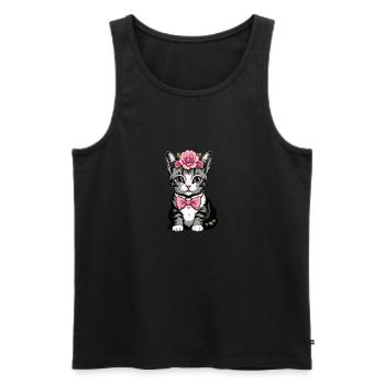 Sweet Cat Sweet Cat Bride Wedding Wedding Marry Love - Men's Premium Organic Tank Top - black - Front - AI Model Male 178 light (178cm)