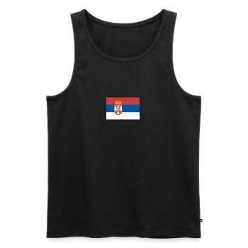 flagge serbien - Männer Premium Bio Tank Top - Schwarz - Vorne - Michal (187cm)
