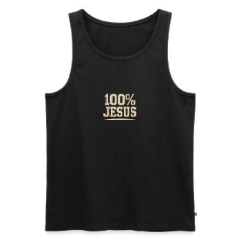 100% Jesus Christlicher Glaube Kraft - Männer Premium Bio Tank Top - Schwarz - Vorne - AI Model Male 178 light (178cm)