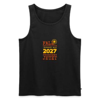 2027 - Men's Premium Organic Tank Top - black - Front - AI Model Male 178 light (178cm)