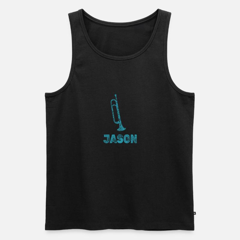 Blasmusik Jason - Männer Premium Bio Tank Top - Schwarz